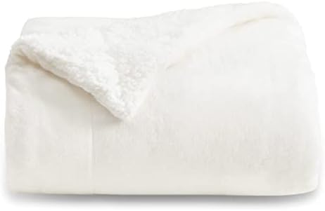 Bedsure GentleSoft Sherpa Fleece Twin Size Blanket for Couch, Non-Heated, Thick and Warm Throw for Women and Men, Soft Fuzzy Plush Twin Blanket for Winter, White, 60x80 Inches by Unknown