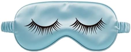 Mulberry Natural Silk Sleep Mask for Kids with Adjustable Elastic Strap, Super Cute Sleeping Eye Mask for Children, Size S, (Blue with Eyelashes) by NMMGlobal