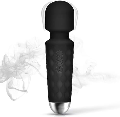 Handheld Relaxation Massager to Relief Whole Body Muscle Tension and Promote Relaxation, 20-Modes & 8-speeds, Pale Black by Almassawand