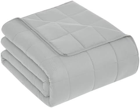 CuteKing Weighted Blanket for Adults: Weighted Blanket with Premium Glass Beads - Breathable Heavy Blanket for Comfort Sleep - Thick Blanket for Adult All Season (15lbs, 48"x72", Light Grey) by CuteKing