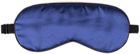 100% Mulberry Silk Sleep Mask Blackout, Cute Natural Sleeping Mask with Adjustable Elastic Strap, Satin Eye Cover for Men Women Adults (Navy Blue) by NMMGlobal