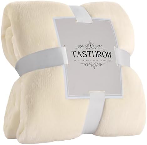 TASTHROW Creamwhite Throw Blanket 60x80 Inches by TASTHROW