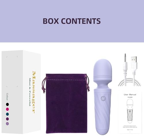 Mini Massager Wand-Waterproof,10 Vibration(Gray Purple) - Image 7