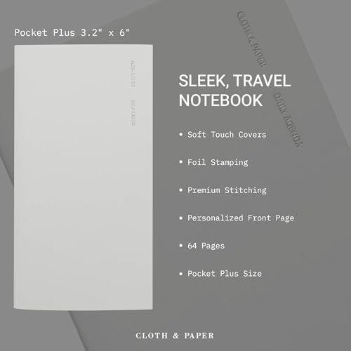 Cloth & Paper Travel Notebook | Daily Planner Agenda – Aspen | Pocket Plus Planner Notebook 3.2" x 6" | Productivity Planner with Hourly Schedule Layout for Planning & Time Blocking – Soft Touch Cover - Image 3