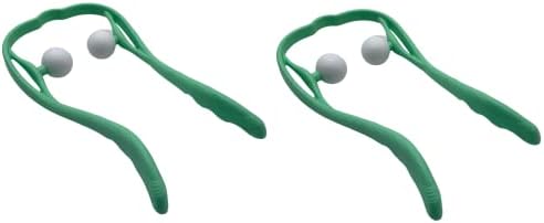 Mount Plus M1212 Shiatsu Neck Massager for Neck and Shoulder with Deep Tissue Trigger Point Manual Self Muscle Massage for Muscle Pain Relief (Simulates Massage Therapist Hands) (2 Pack Green) by MountPlusForHealthcareHomeOffice