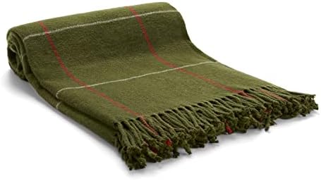 Arus Acrylic Highlands Collection Queen Size Throw Blanket Olive, 60x80 - Image 2