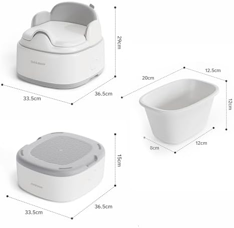 Bebamour Potty Training Toilet 3 in 1 Multi-Functional Potty Seat Detachable Baby Potty Step Stool Anti-Slip Stable Potty Training Toilet with 100 Pack Trash Bags for Baby Toddler Kids(Grey) - Image 6