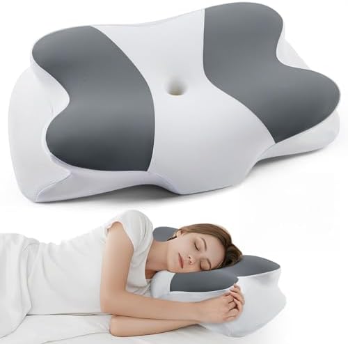 DONAMA Cervical Pillow for Sleeping, Contour Memory Foam Pillow for Neck and Shoulder Support, Ergonomic Neck Pillow for Side Back Stomach Sleepers, Bed Pillows with Cooling Pillowcase by DONAMA