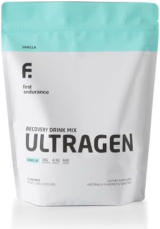 FIRST ENDURANCE Ultragen Workout Recovery Drink Powder, Protein Mix, Boosts Energy, Accelerates Recovery | Vanilla, 15 Servings by FirstEndurance