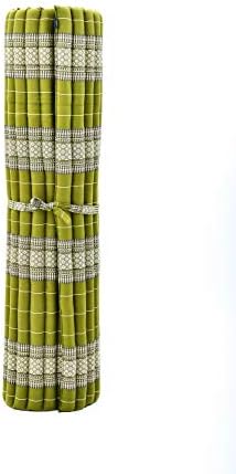 Leewadee - Foldable Floor Mattress - Japanese Roll Up Futon -Trifold Tatami Mat- Guest Floor Bed - Camping Mattress - Thai Massage Mat, Kapok Filled, 75 x 57 inches, Green - Image 5