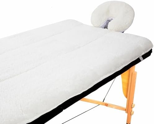 Oudain Fleece Massage Table Pad Set, 76 x 34 Inch Soft and Comfortable Massage Bed Pads, Thick Massage Table Pads Set Includes Pad and Face Rest Cover for SPA, Beauty Salon by Oudain