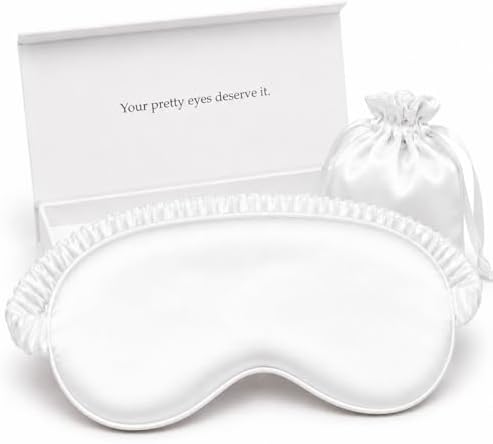Silk Sleep Mask Light Blocking Luxury 100% Mulberry 19mm Silk Eye Mask Eye Cover Blindfold Ultra Soft Light & Comfy Anti Aging Skin Care with Travel Bag Gift Package by YanserSelection