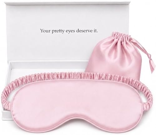 Silk Sleep Mask Light Blocking Luxury 100% Mulberry 19mm Silk Eye Mask Eye Cover Blindfold Ultra Soft Light & Comfy Anti Aging Skin Care with Travel Bag Gift Package by YanserSelection