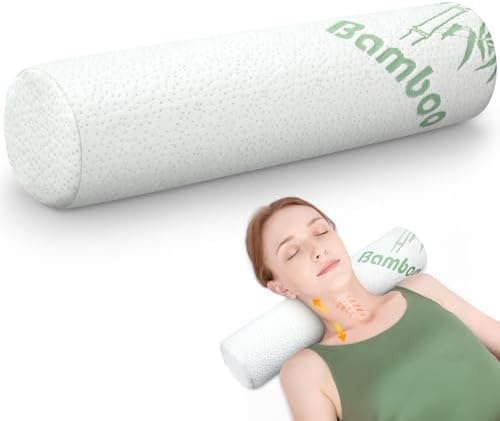 Bucherry 1 Pcs Bamboo Memory Foam Neck Roll Pillow 18 x 4 Inches by Bucherry