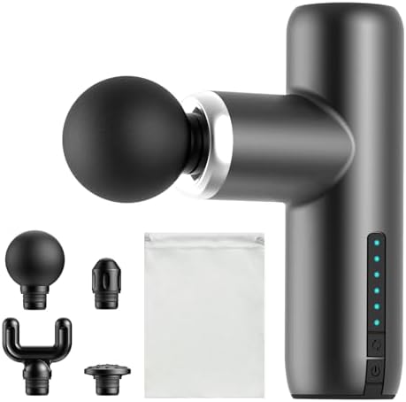 Mini Massage Gun Pocket-Sized Massage Gun Deep Tissue Quiet, Portable Percussion Muscle Travel Massager Gun, Back/Neck Massager for Pain Relief Deep Tissue (Gray) by Unknown