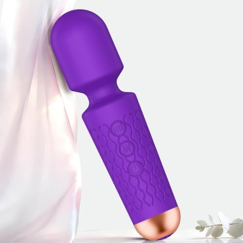 Upgraded Handheld Massager Cordless Rechargeable with 20 Patterns 8 Speeds, Premium Silicone Rose Purple Mini Massager Tool Device for Whole Body Muscle Relaxation and Stress Relieve by Unknown