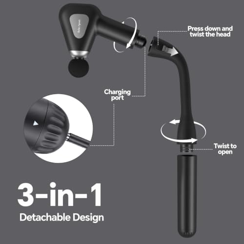 3-in-1 Convertible Massage Gun with Extended Handle,Massage Gun Deep Tissue - Image 2