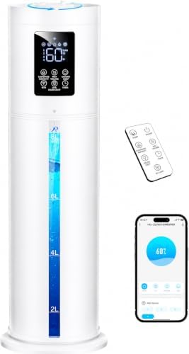 2.1Gal/8L Smart Humidifier Large Room, Top Fill Humidifiers for Bedroom with Diffuser, 7 Color Lights,16H Timer, Auto Mode, APP Remote Control, 4 Levels Cool Mist Air Humidifier for Plants Home by HumidifiersforLargeRoom