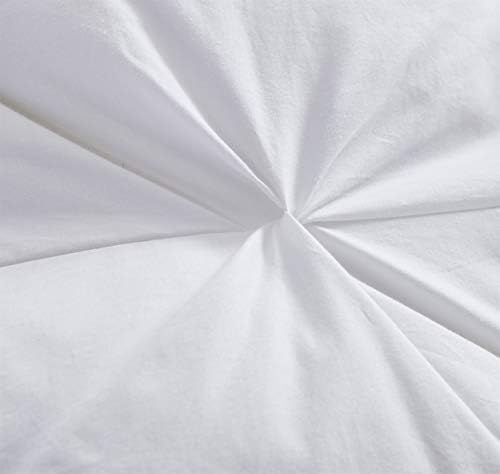 Luxurious All-Season Goose Down Fiber Waterfowl Feather Fiber Comforter King Size Duvet Insert, Exquisite Pinch Pleat Design, Premium Baffle Box, 100% Cotton Cover, 65 oz. Fill Weight, White Color - Image 6