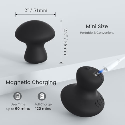 Handheld Massage Ball, Portable Waterproof Rechargeable Mini Massage Tool (Black) - Image 2