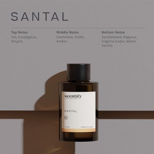 Scentify Santal Aroma Oil Refill Scent for Oil Diffusers - Iris, Amber, Sandalwood, Cedar Scents - Luxurious Relaxing Aromatherapy Diffuser Fragrance 100ml, 3.38 oz - Image 3