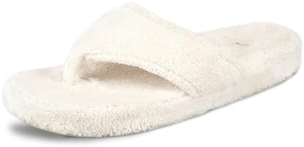 Acorn Women's Spa Thong Slippers with Cloud Contour Comfort - Arch Support and Plush Fluffy Terry Lining, Perfect for Beach, Camping, Poolside, or Bathroom Wear by AcornFootwear