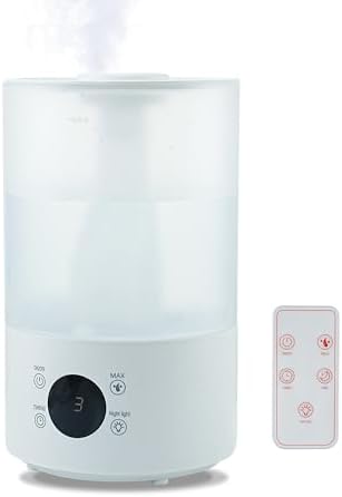 Top Fill Humidifiers for Bedroom, 4.0L Tank Cool Mist Humidifiers for Large Room, 40H Runtime, Plants with 9H Timer, Auto Shut-Off,Quiet Ultrasonic Humidifier with 360° Nozzle for Baby Nursery by Ryistc