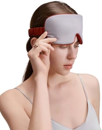Luxurious 100% Mulberry Silk Sleep Eye Mask Blackout, Silver Grey by ZHEJIN