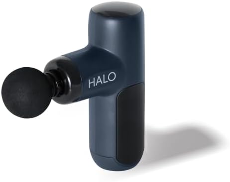 Halo Compact Percussion Massager | Portable Muscle Massage Gun with 4 Attachments, 4 Speed Settings & Smart Mode, Rechargeable Percussion Massage Device for Deep Tissue Relief by HALO