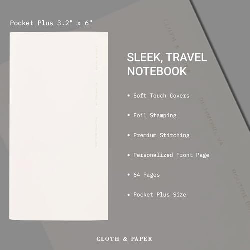 Cloth & Paper Travel Notebook | Routine Builder Planner – Beignet | Pocket Plus Habit Tracker Notebook 3.2" x 6" | Routine Planner for Habit Tracking, Goals & Daily Productivity – Soft Touch Cover - Image 3