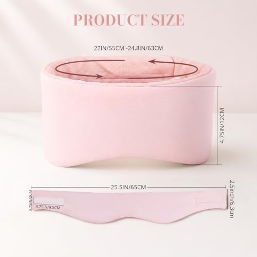 Sleep Mask for Women Men, Reversible Eye Mask Sleeping with Cozy & Cooling Sides, Adjustable Velcro Band, Blackout Face-Hugging Padded Eye Cover for Sleeping Travel Office, Pink - Image 7