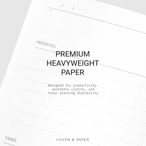Cloth & Paper Travel Notebook | Undated Daily Planner – Leche | Pocket Plus Daily Planner 3.2" x 6" | Productivity Planner with Schedule, Priorities, Task Layout for Daily Planning – Soft Touch Cover - Image 4