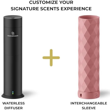Waterless Essential Oil Hotel Scent Diffuser - Cold Air Diffuser - Covers 1000 sq. ft. - Waterless Diffuser for Home, Office & Hotel (Black + Light Pink Sleeve) (Black + Light Pink Sleeve) - Image 2