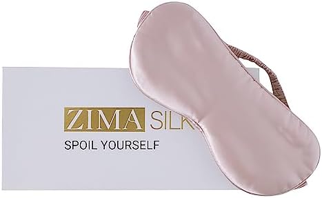 ZIMASILK 100% 22 Momme Pure Mulberry Silk Sleep Mask,Filled with 100% Mulberry Silk,Silk Wrapping Strap- Super Soft & Comfortable Sleep Eye Mask for Sleeping (Light Plum) by ZIMASILK