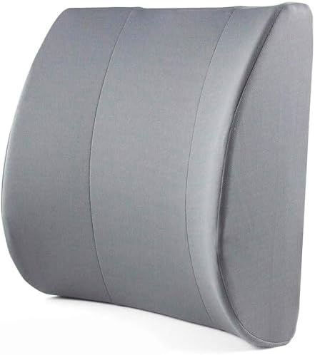 DMI Lumbar Support Pillow for Chair to Assist with Back Support with Removable Washable Cover and Firm Insert to Ease Lower Back Pain while Improving Posture, 14 x 13 x 5, Contoured Foam, Elite, Gray by DMI