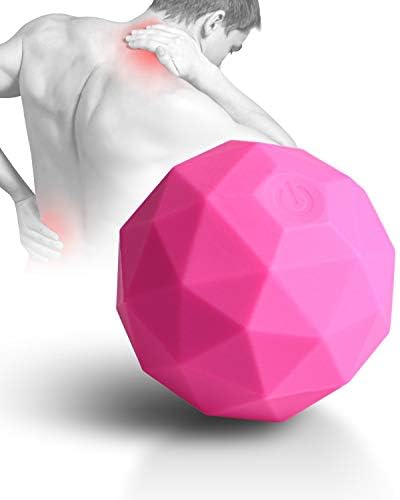 MEXITOP Electric Vibrating Massage Ball, 2-Speed Fitness Yoga Pilates Physical Therapy Massage Roller to Fight Sore Muscles,Washable Negative Ion Vibration Massages Ball for Muscle Recovery(Red) by MEXITOP