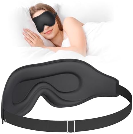 Sleep Mask, EVA BELLE Eye Mask for Sleeping, Light Blocking Sleeping Mask, Soft Breathable Sleep Masks for Women Men, Smooth Sleep Eye Mask Eye Cover, Soft Eye Shade Cover 3D Memory Foam, Adjustable by Evabelle