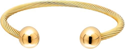 MagnetRX® Twisted Cable Magnetic Bracelet Cuff (Gold, Small) - Image 7