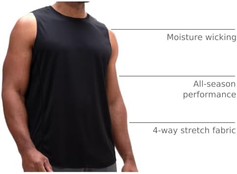 DEVOPS 3 Pack Sleeveless Men's Muscle Shirts Dry Fit Tank Top Gym - Image 4