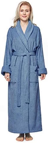 Arus Women's Long Style Full Length Thick Shawl Collar Turkish Bathrobe by Arus