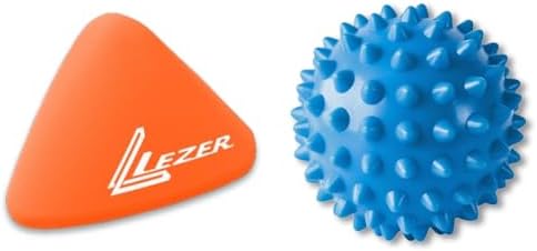 LEZER Spiky Massage Ball, Trigger Massage Point, Plantar Fasciitis, Deep Tissue Myofascial Release Tool, Foot Massager, Muscle Knot Relief, Physical Therapy, Set of 2 (Orange Trigger) by LEZER