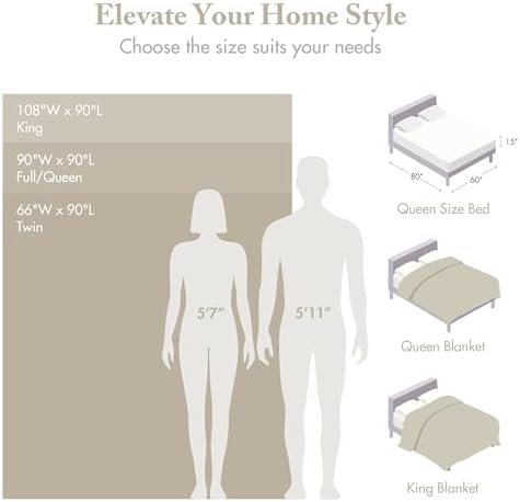 Madison Park 100% Cotton Breathable Queen Size Blanket for Bed, Khaki - Image 4