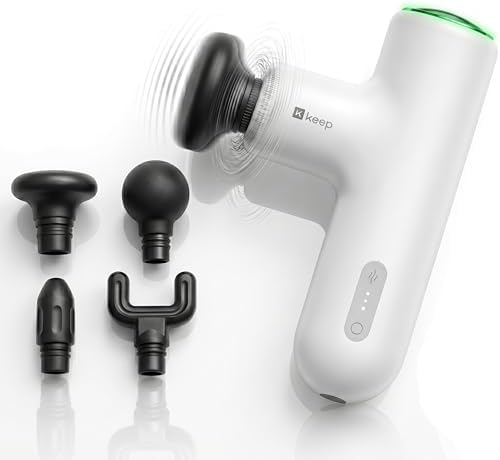 KEEP Heated Deep Tissue Mini Massage Gun, Lightweight Handheld Percussion Massager for Back, Arms and Legs, 4 Speeds & 12-15mm Amplitude for Muscle Soreness & Lactic Acid Relief by Keep