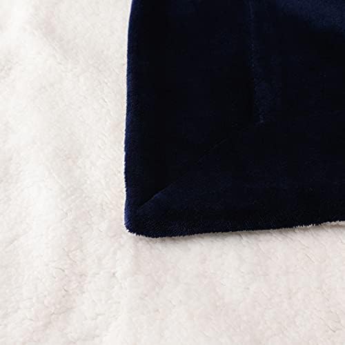 NANPIPER King Size Sherpa Blanket, Soft Fleece Throw for Bed, Reversible Thick Fuzzy Blanket for Winter (Navy Blue, 90x108 inches) - Image 6