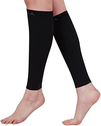 BSERA Calf Compression Sleeve Women, 2 Pairs 15-20mmHg Calf Support Footless Compression Socks Stockings for Shin Splints, Varicose Veins, Recovery (Black, Large) - Image 4