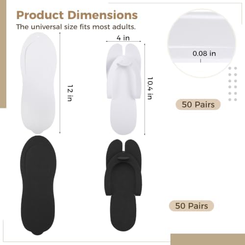 Disposable Pedicure Flip Flops Slippers Bulk,White EVA Flip-Flops Kit,SPA Pedicure Slippers for Adult,Lightweight and Easy to Wear,Ideal for Nail Salons,Hotels,Travel,Home,Party - Image 5