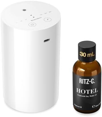 ANZ Waterless Essential Oil Diffuser Starter Kit, White by ScentBots