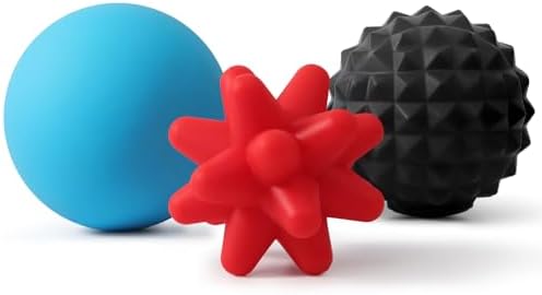 HODEMI 3.5" Massage Ball Set for Self-Massage, Textured Lacrosse Balls for Deep Tissue Muscle Relaxation, Trigger Point & Muscle Recovery, Myofascial Release Support for Back, Shoulder & Foot by HODEMI