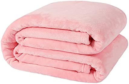 NANPIPER Fleece Blankets, Super Soft Flannel Queen Size Blanket for Bed, Luxury Cozy Microfiber Plush Fuzzy Blanket,Pink by NANPIPER