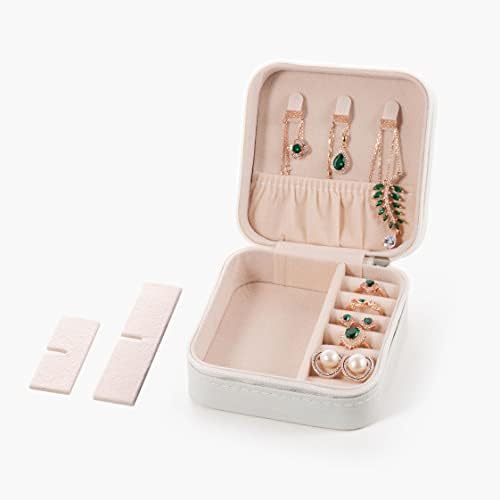 ZPROW Travel Jewelry Case, Mini Portable Jewelry Travel Boxes, Small Jewelry Organizer for Rings, Earrings, Pendants, Watches, Necklaces, Lipsticks Organizer Storage Holder Case (White) - Image 4